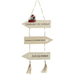 Panneau directionnel lumineux de Noël en bois-Gifi Online