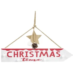 Panneau directionnel lumineux de Noël à suspendre L39,5cm blanc chaud-Gifi Best