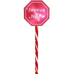 Panneau lumineux Joyeux Noël à planter 15LED blanc chaud H66cm-Gifi Clearance