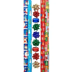 Papier cadeau motif Noël x4-Gifi Online