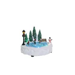 Patinoire animée lumineuse et musicale village de Noël 7 LED-Gifi Online