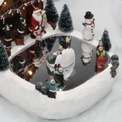 Patinoire chalet animé effet miroir village Noël-Gifi Sale