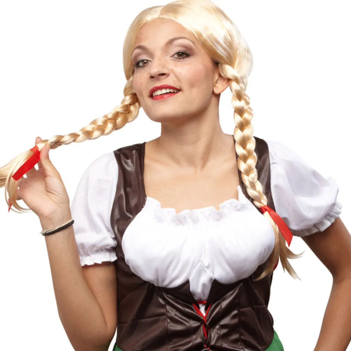 Perruque adulte tresses blondes-Gifi