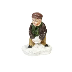 Personnage village de Noël enfant ramasse la neige-Gifi Discount