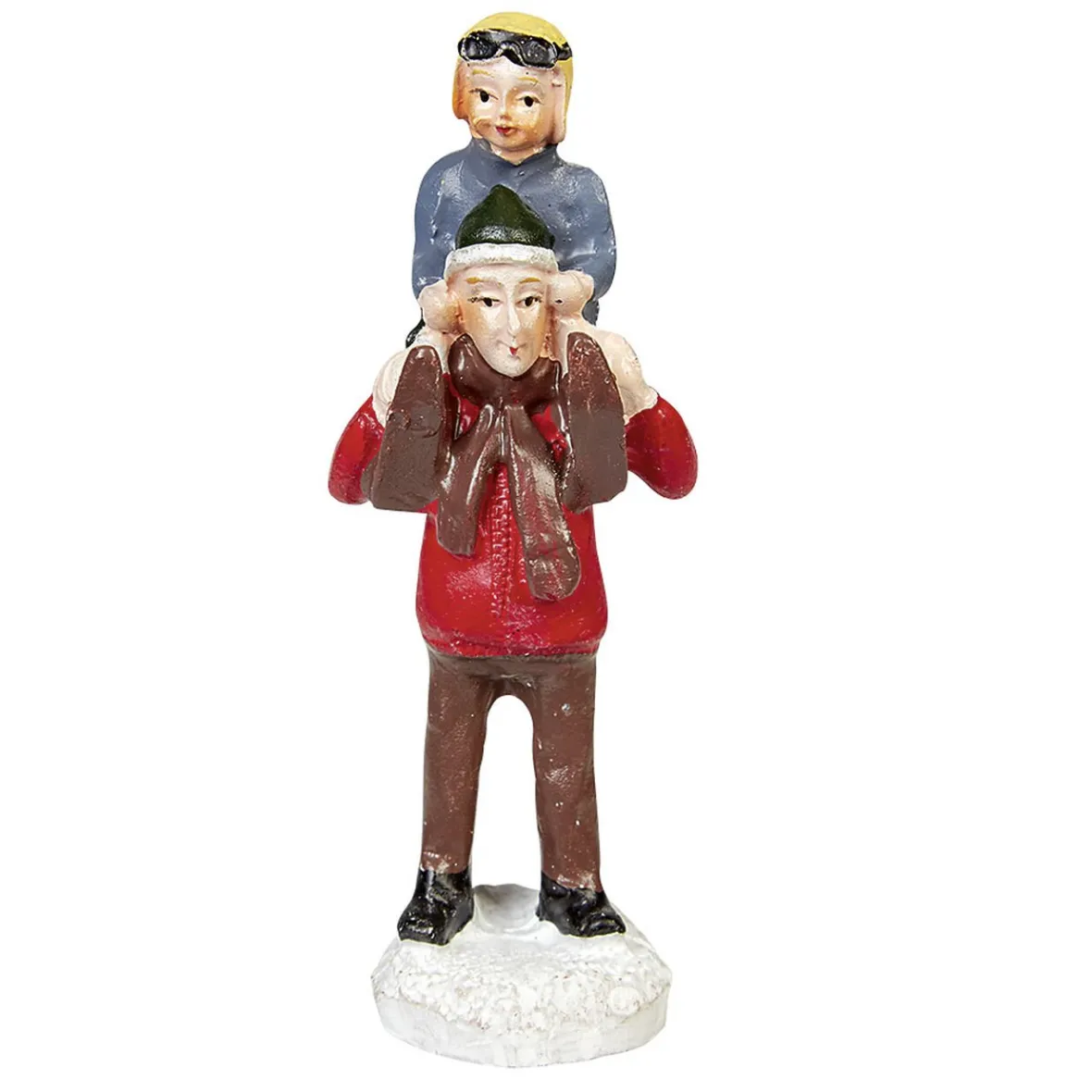 Personnage village de Noël adulte avec enfant sur les épaules-Gifi Sale
