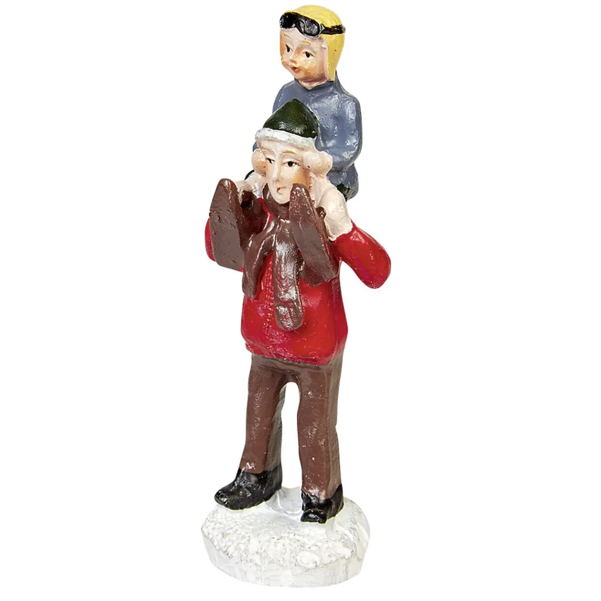 Personnage village de Noël adulte avec enfant sur les épaules-Gifi Sale