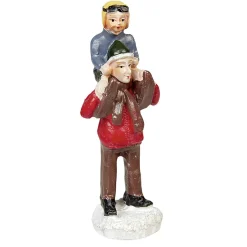 Personnage village de Noël adulte avec enfant sur les épaules-Gifi Sale
