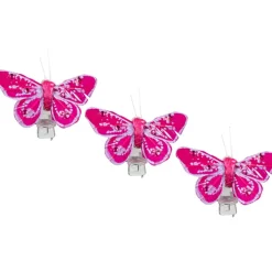 Pince papillon rose fuchsia x3-Gifi Best