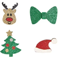 Pins Noël pailleté x4-Gifi New