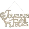 Plaque Joyeuses Fêtes Dorée L60 x H 28 cm-Gifi Sale