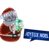 Plaque lumineuse Père Noël multicolore-Gifi Discount