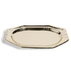 Plateaux de présentation ovale x4 carton métallisé doré 25x34cm-Gifi Outlet