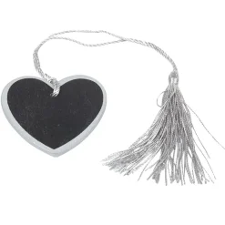 Porte nom ardoise coeur argenté x6-Gifi Hot