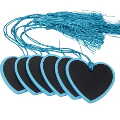 Porte nom ardoise coeur bleu turquoise x6-Gifi New