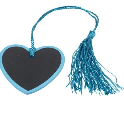 Porte nom ardoise coeur bleu turquoise x6-Gifi New
