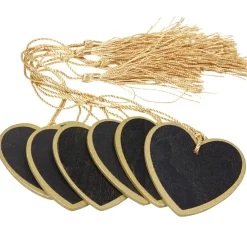 Porte nom ardoise coeur doré x6-Gifi Outlet