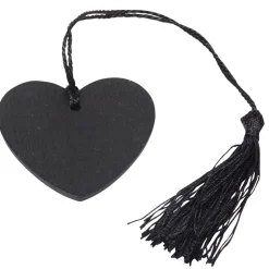 Porte nom ardoise coeur noir x6-Gifi Clearance