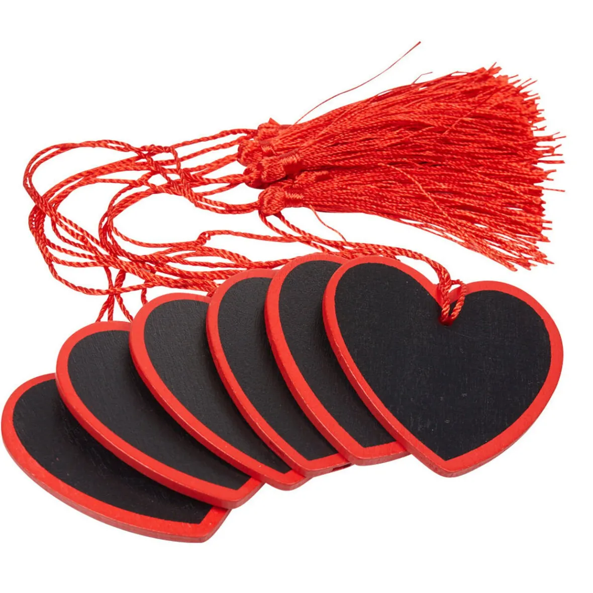 Porte nom ardoise coeur rouge x6-Gifi Discount