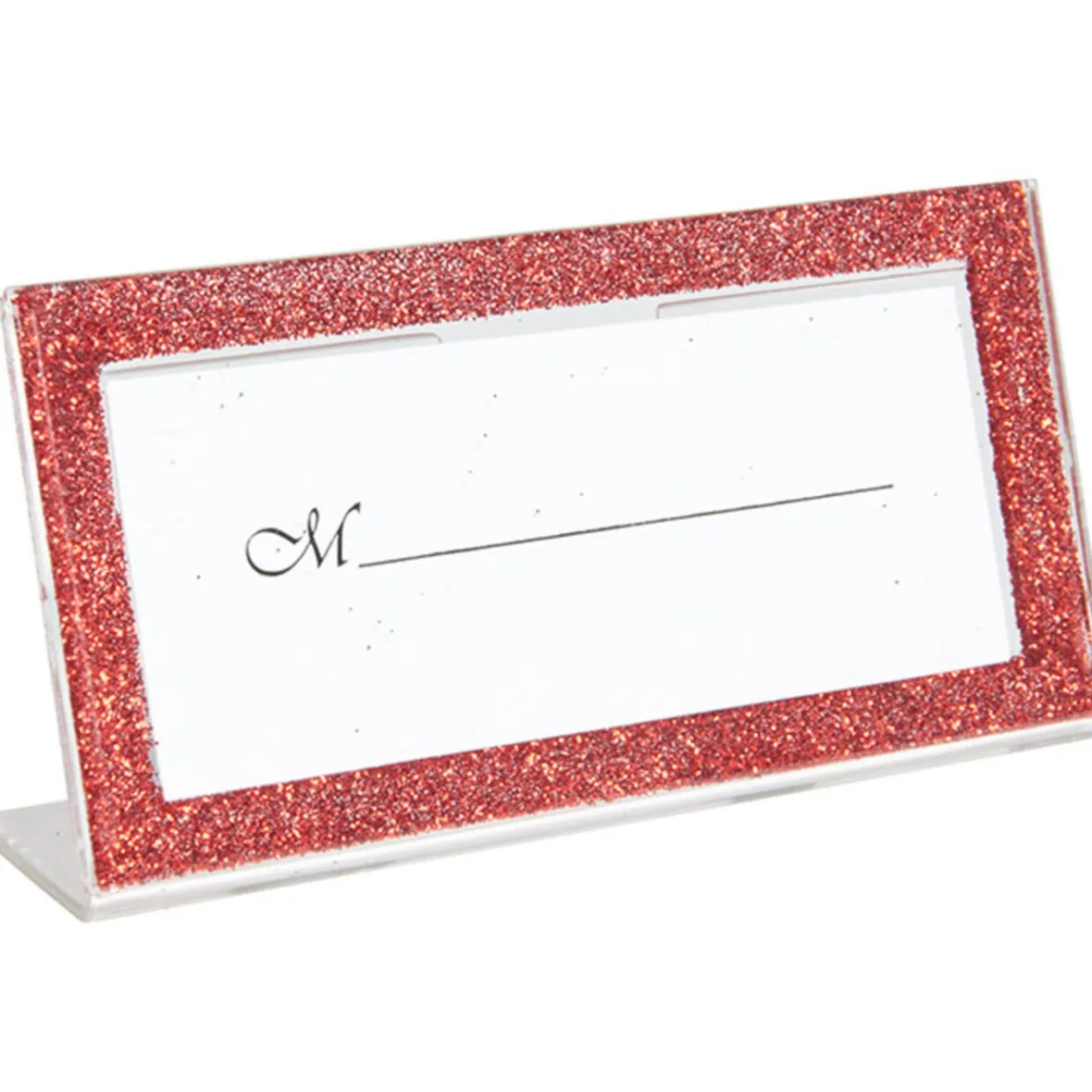 Porte nom cadre rouge pailleté-Gifi Discount