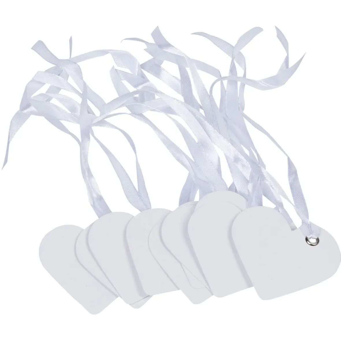 Porte nom coeur blanc avec ruban x10-Gifi Hot