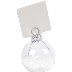 Porte nom forme boule de Noël en verre x4-Gifi Online