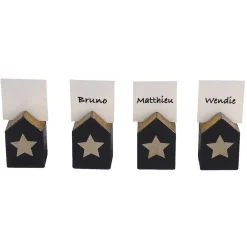 Porte nom forme maison motif étoile x4-Gifi Clearance
