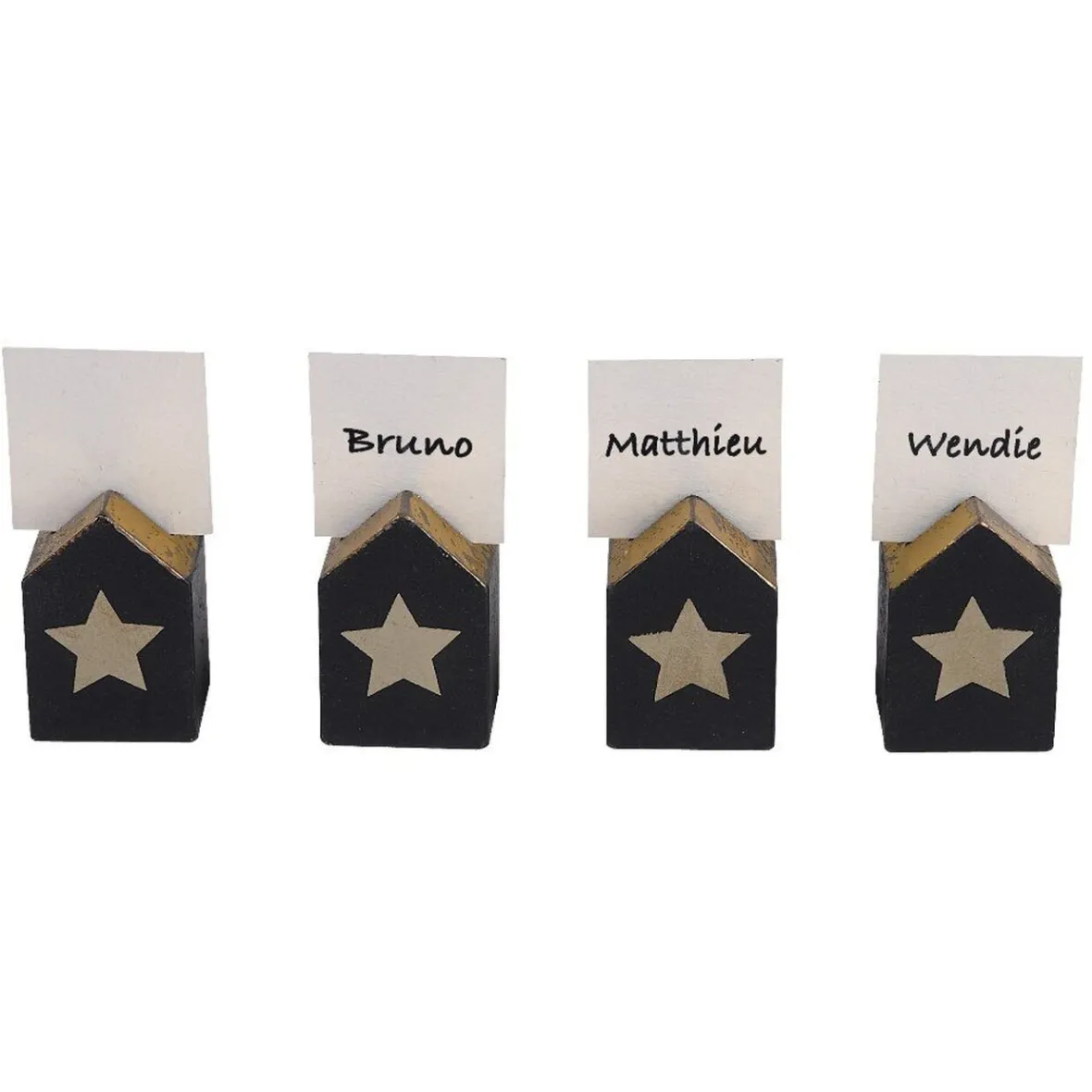 Porte nom forme maison motif étoile x4-Gifi Clearance