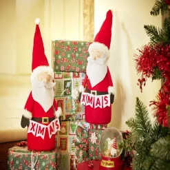 Père noël à poser en feutrine Ø14xH40cm-Gifi Clearance