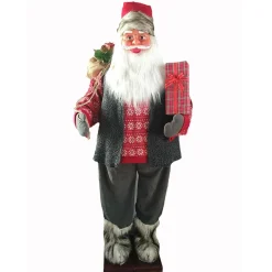 Père Noël animé et musical XL .L70 x l50 x H180 cm-Gifi New