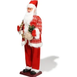 Père Noël animé musical H180 cm intérieur-Gifi Sale