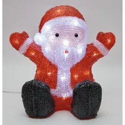 Père Noël assis lumineux 30 LED rouge et blanc-Gifi Online