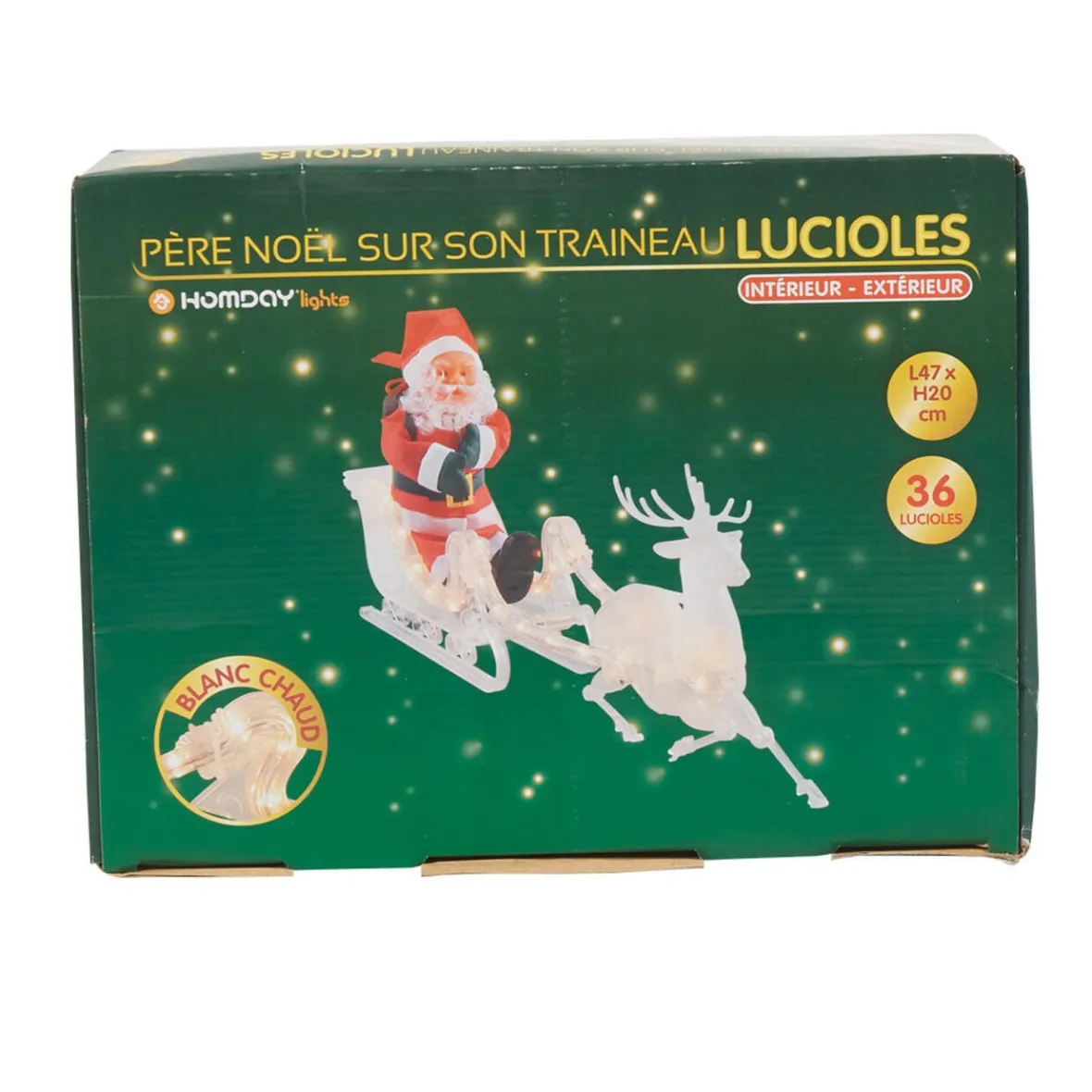 Père Noël sur traineau lumineux-Gifi