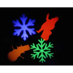 Projecteur de Noël LED animé flocons personnages multicolores-Gifi Outlet