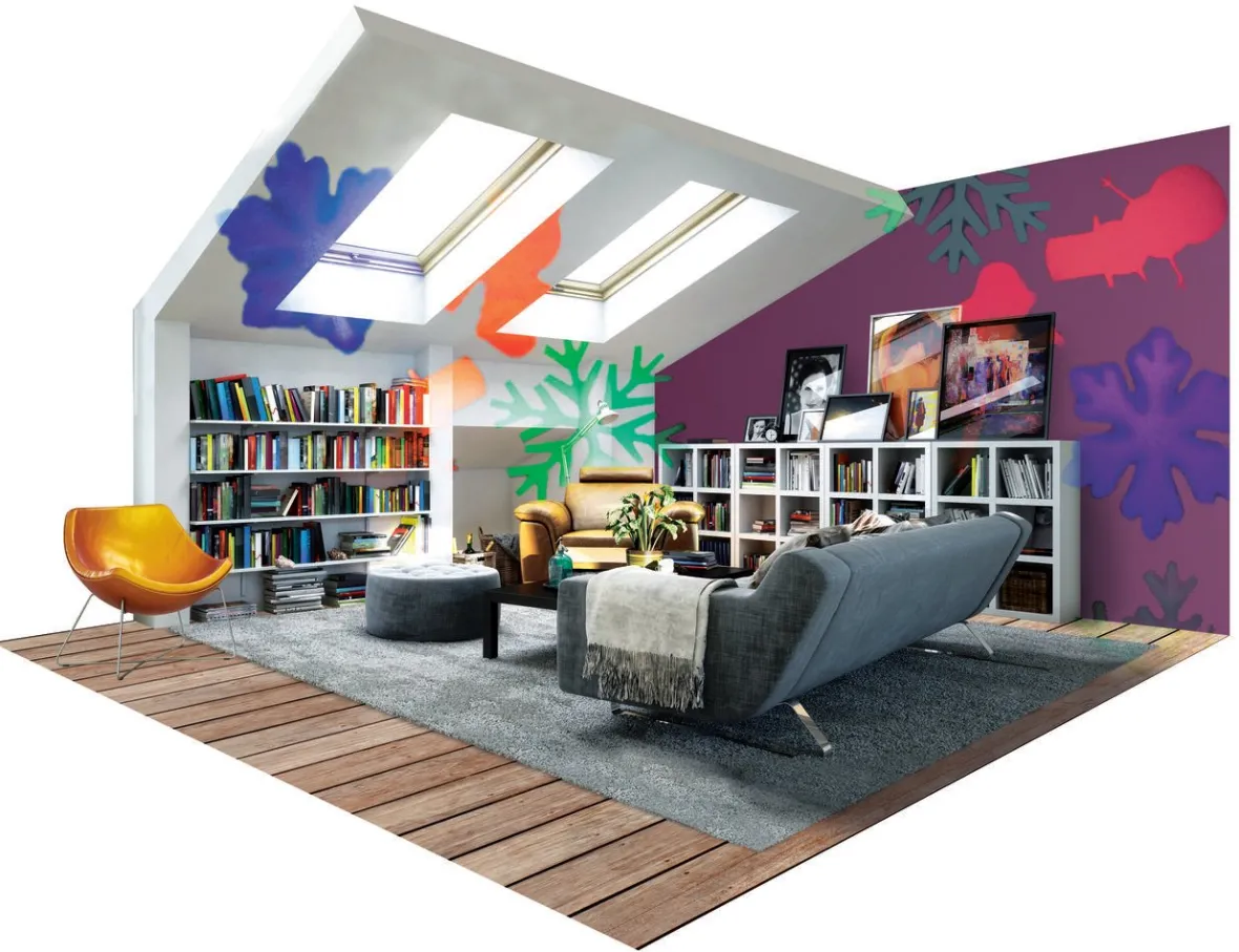 Projecteur de Noël LED animé flocons personnages multicolores-Gifi Outlet