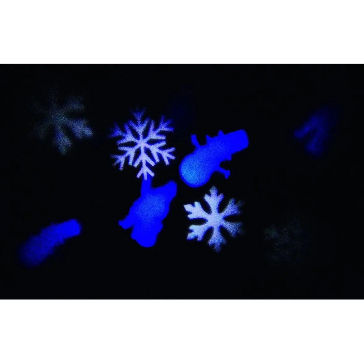 Projecteur de Noël LED animé flocons personnages blanc bleu-Gifi Discount