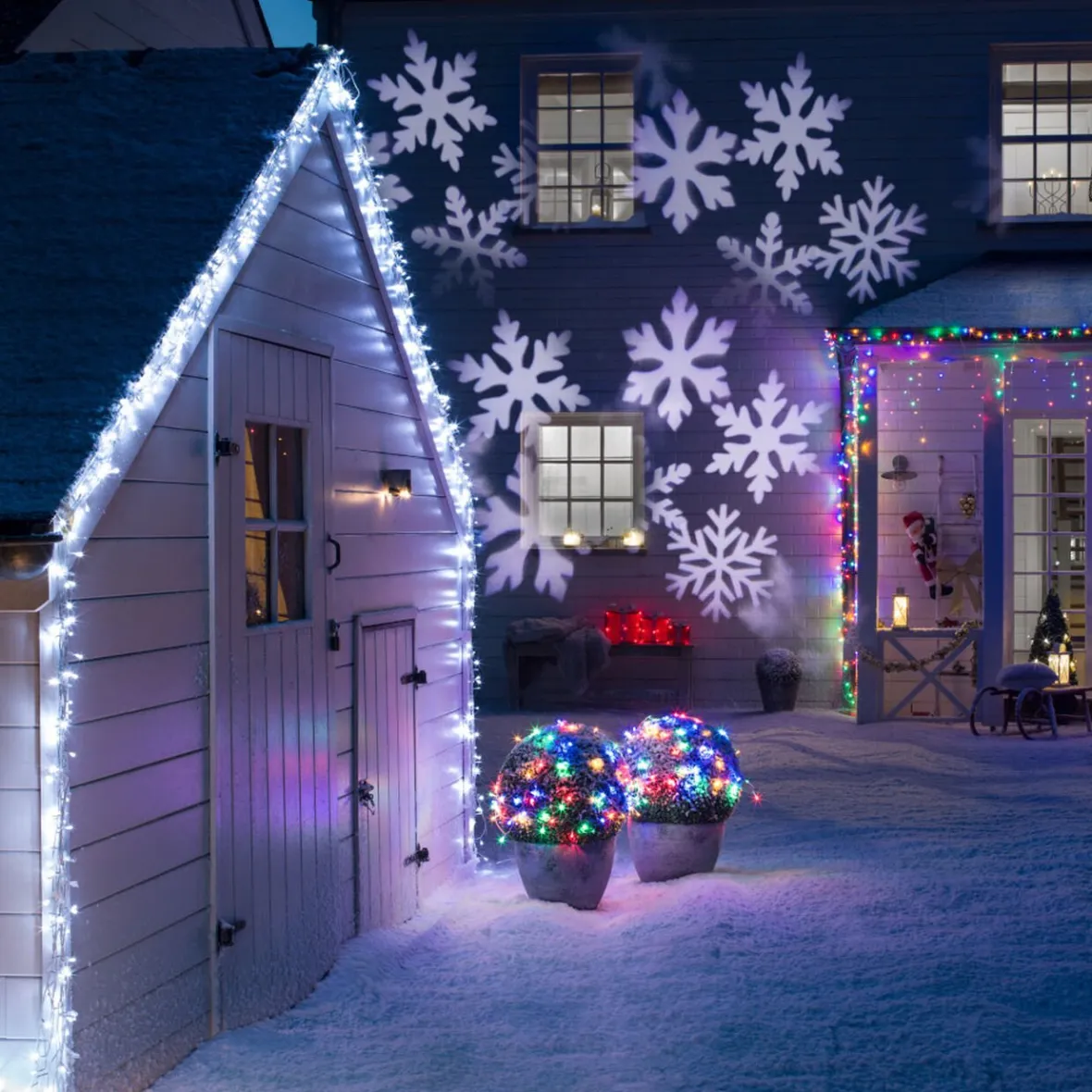 Projecteur extérieur LED Noël motifs flocons animés-Gifi Outlet