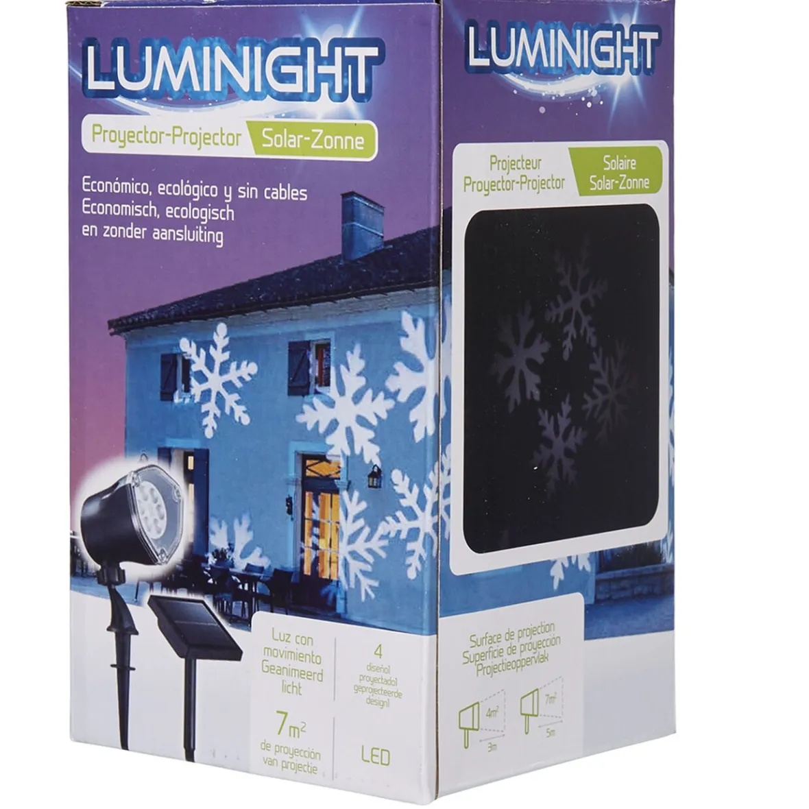 Projecteur extérieur LED solaire Noël flocons animés-Gifi Best