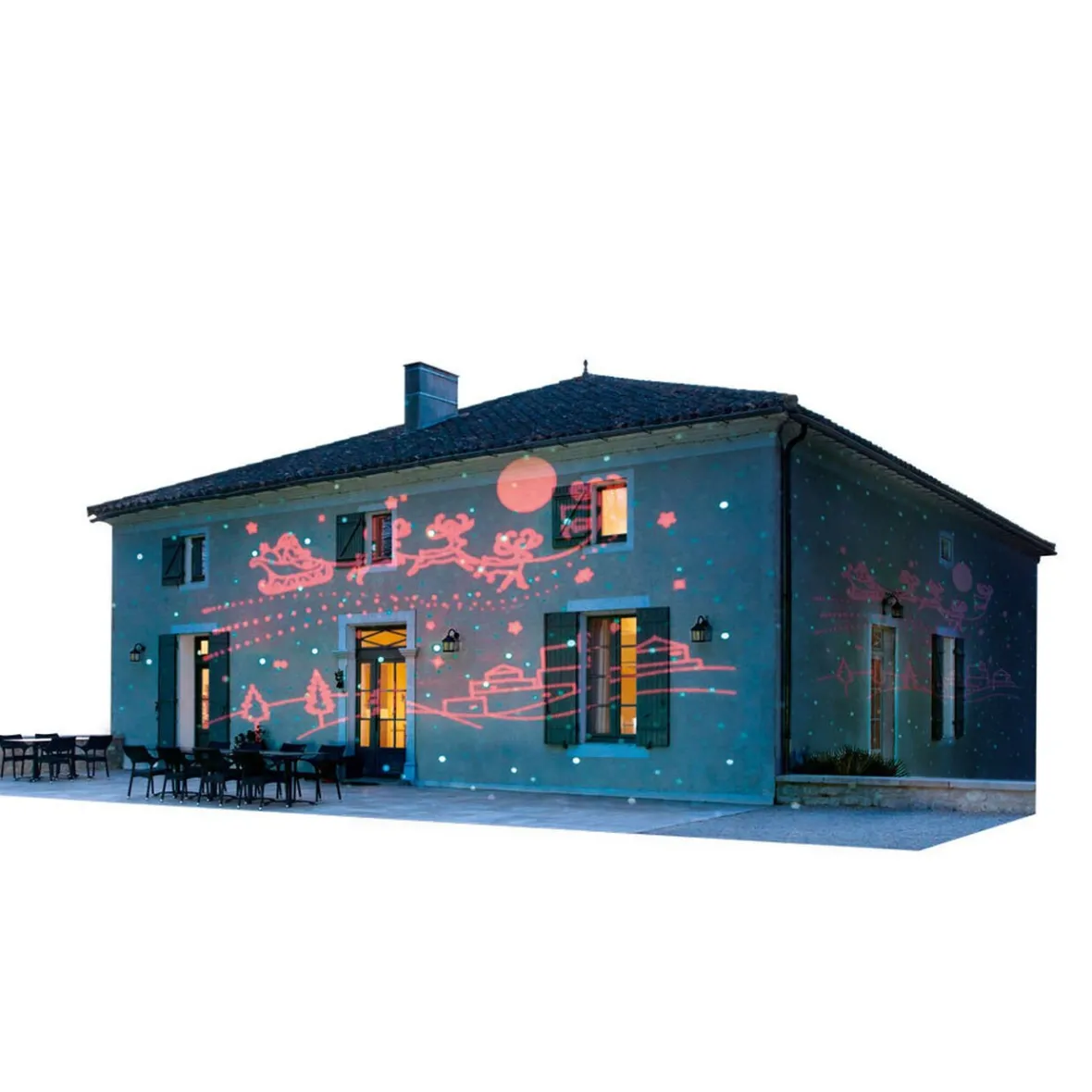 Projecteur laser animé motifs rennes et paysage extérieur-Gifi Hot