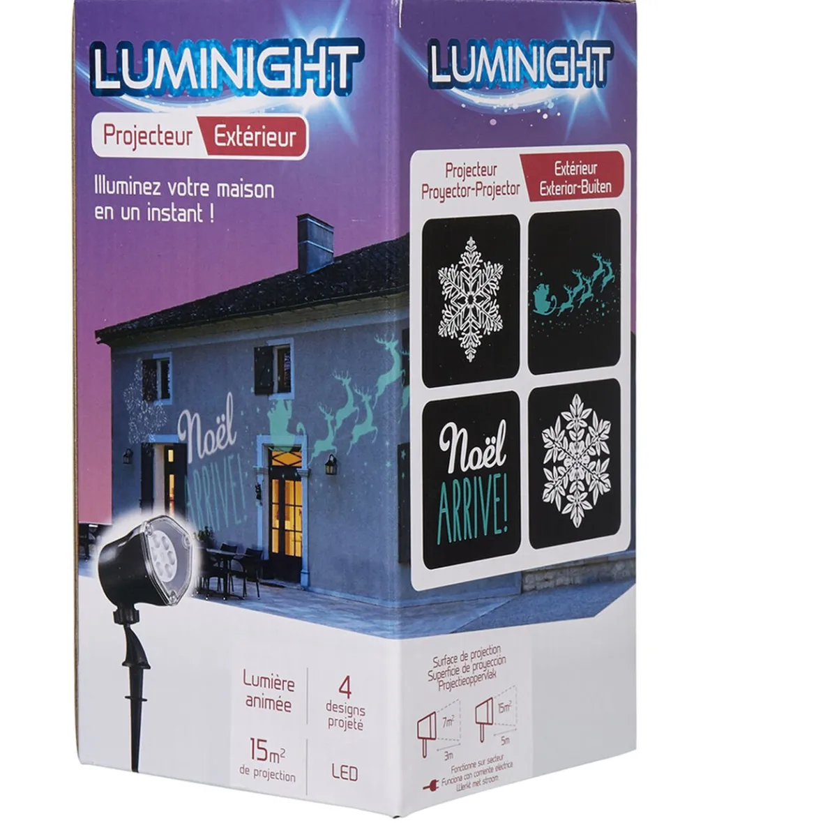 Projecteur LED animé motifs Noël extérieur-Gifi Outlet