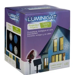 Projecteur Solaire motif flocon de neige LED Animé bleu blanc-Gifi Outlet