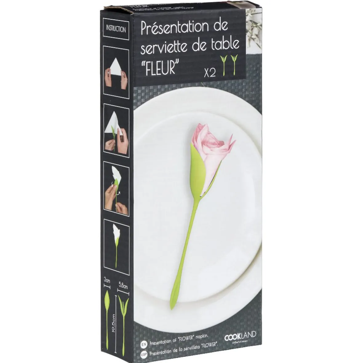 Présentoir serviette papier forme tige verte fleur-Gifi