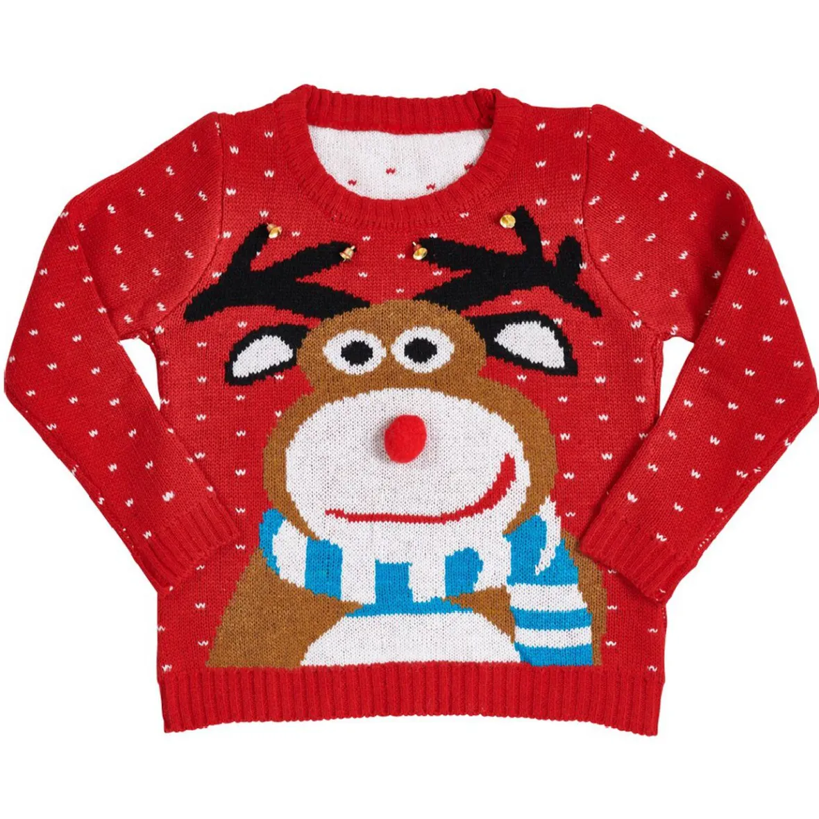 Pull de Noël fantaisie enfant rouge ou noir-Gifi Discount
