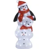 Pyramide bonhomme de neige ourson et pingouin lumineux-Gifi