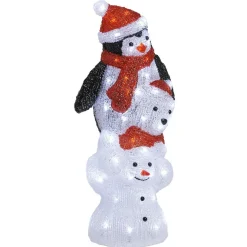 Pyramide bonhomme de neige ourson et pingouin lumineux-Gifi