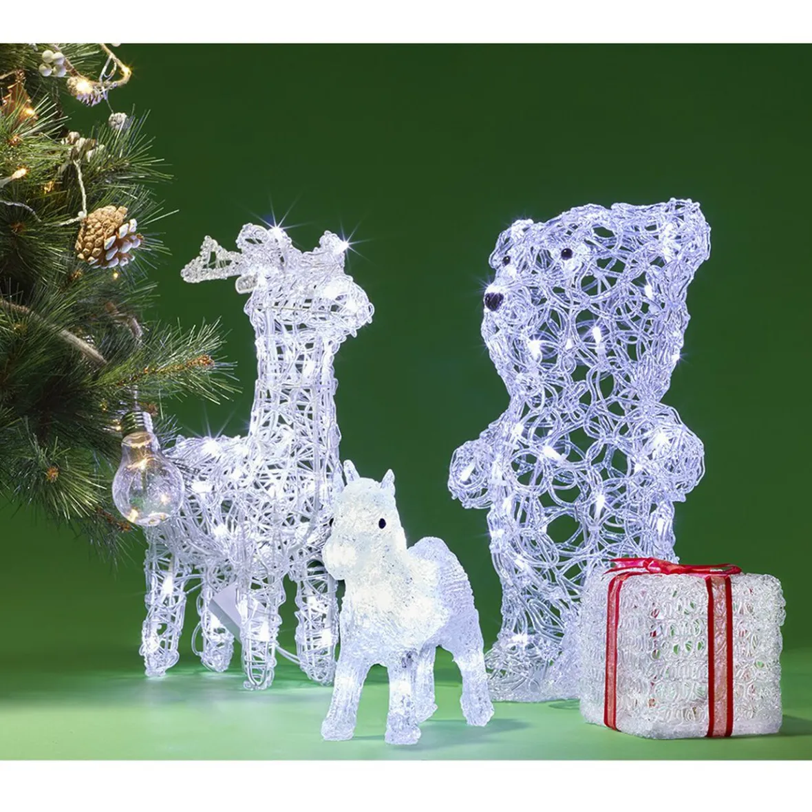 Renne de Noël lumineux blanc froid 30 led-Gifi Outlet