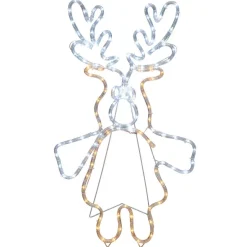 Renne néon lumineux jaune et blanc Noël-Gifi