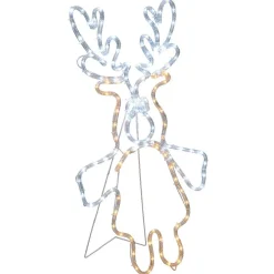 Renne néon lumineux jaune et blanc Noël-Gifi