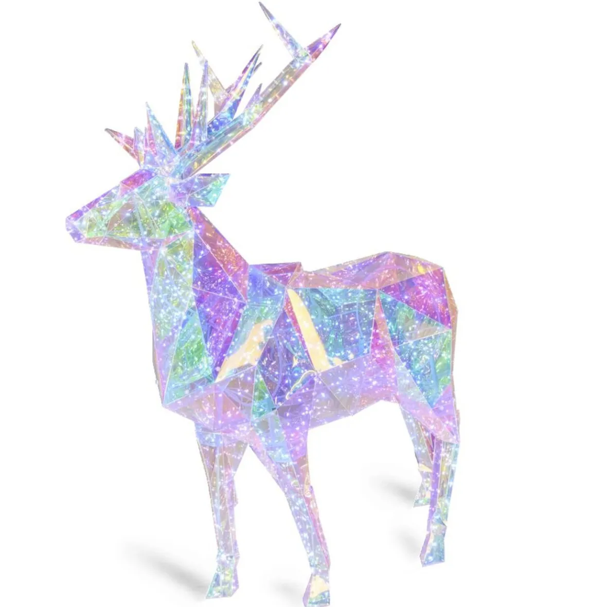 Renne XL plastique transparent effet holographique H145cm-Gifi Discount