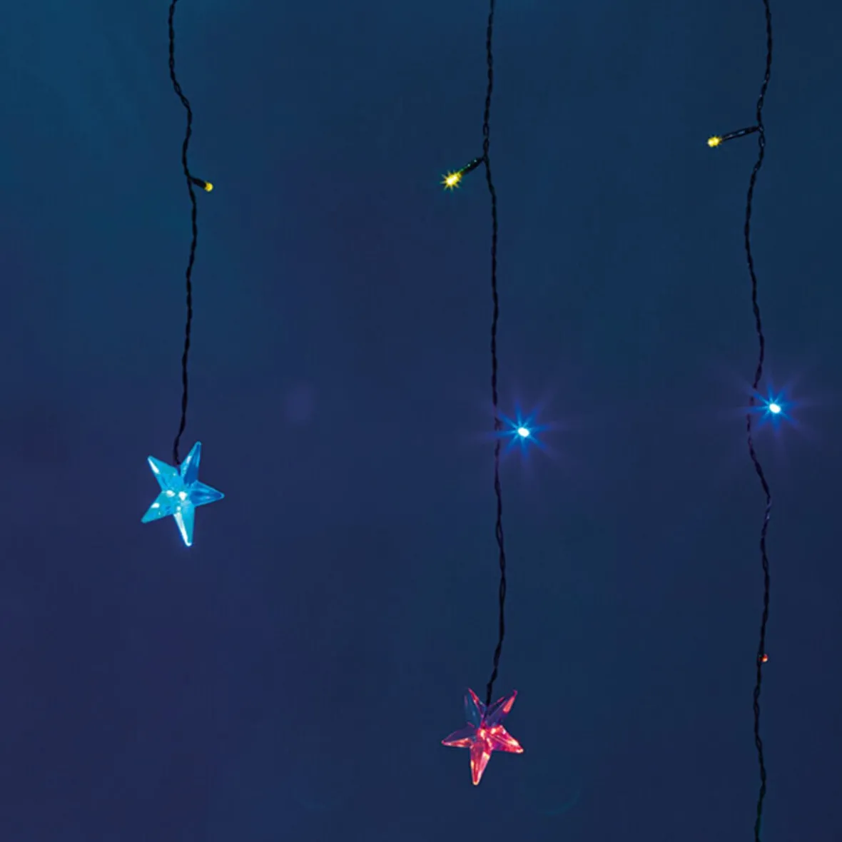 Rideau lumineux solaire multicolore clignotant 2 m-Gifi Outlet