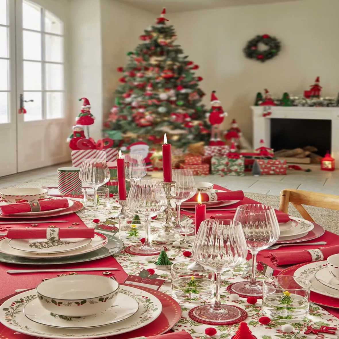 Rond de serviette en zinc motif Noël traditionnel Ø5cm 4 pièces-Gifi Online